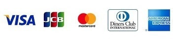 クレジットカード決済：VISA・JCB・Mastercard・DinersClub・AMEXがご利用頂けます