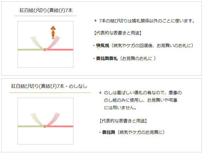 紅白結び切り (真結び) 7本 | 暮らしのほとり舎