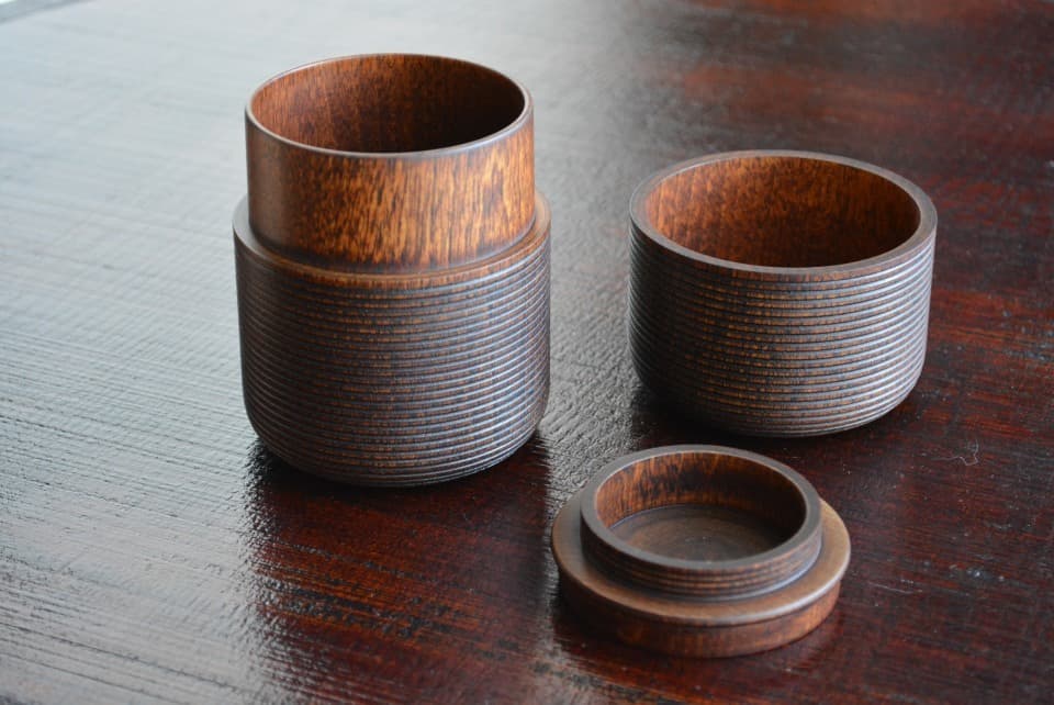 茶筒 KARMI【フキ】<俵>パーツ詳細(本体・中蓋・外蓋)