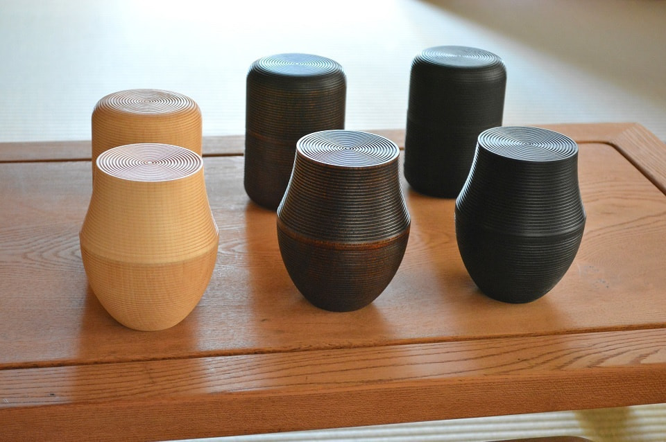 茶筒 KARMI（Soji・Fuki・Sumi）３種類のカラーバリエーションと２種類の形状