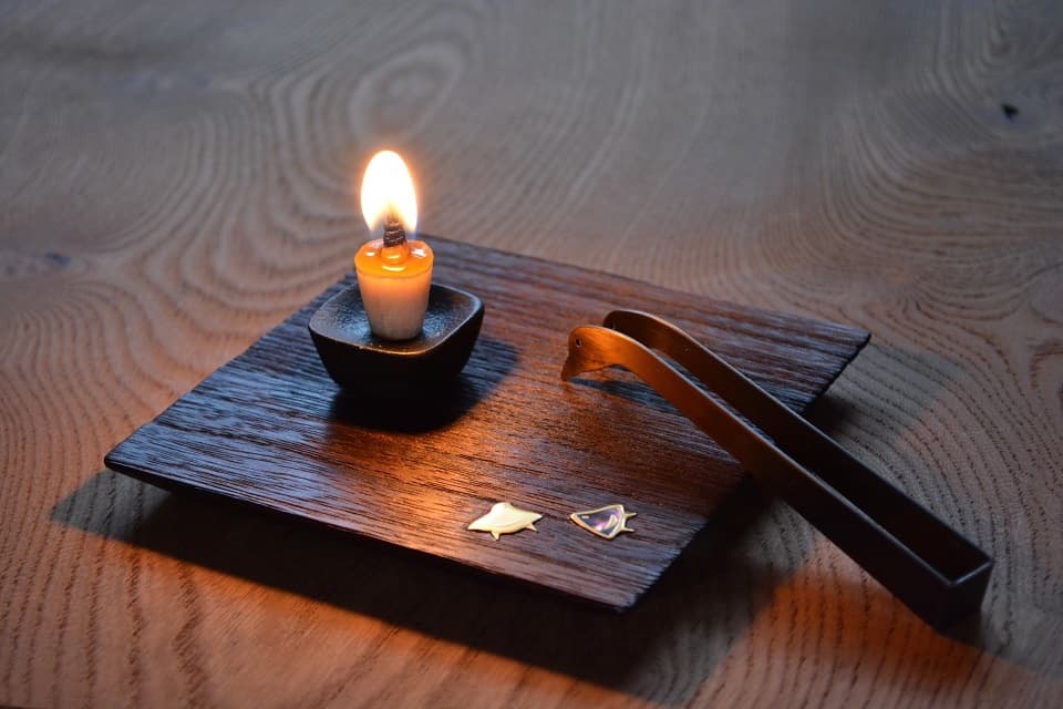 ろうそく等伯(3号)×ろうそく消し(あひる)<高澤ろうそく店>