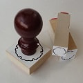 【ゴム印】雪輪枠スタンプ 35mm (木の握り付き) ＜工房 蓮＞