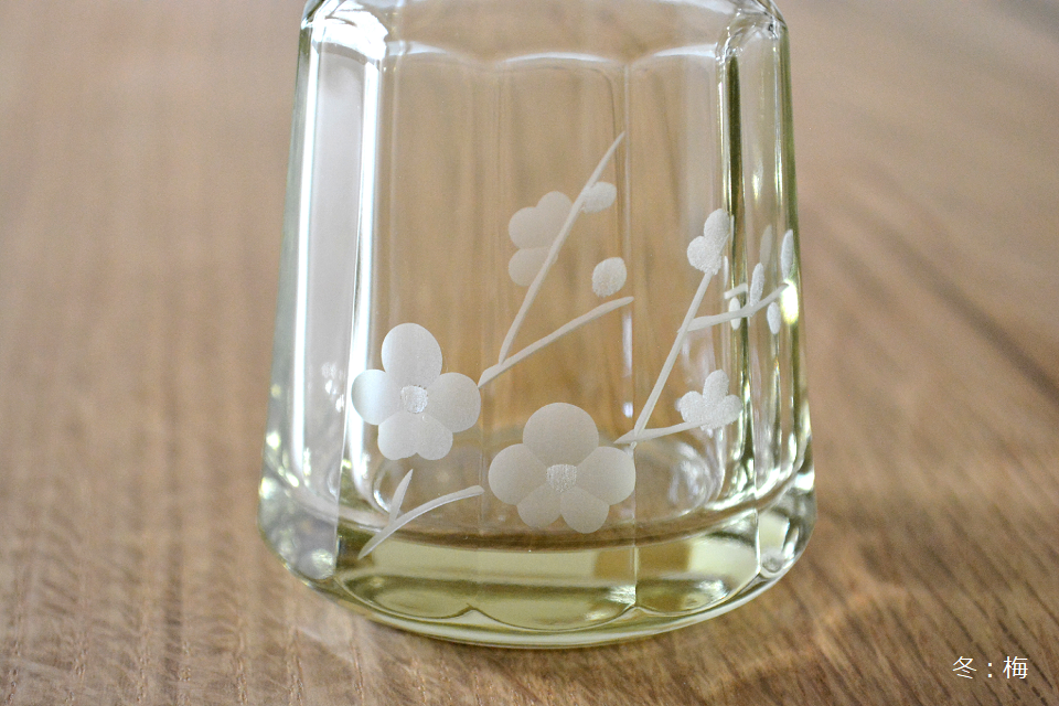 江戸花切子 しょうゆ差し (梅) <廣田硝子> | 暮らしのほとり舎