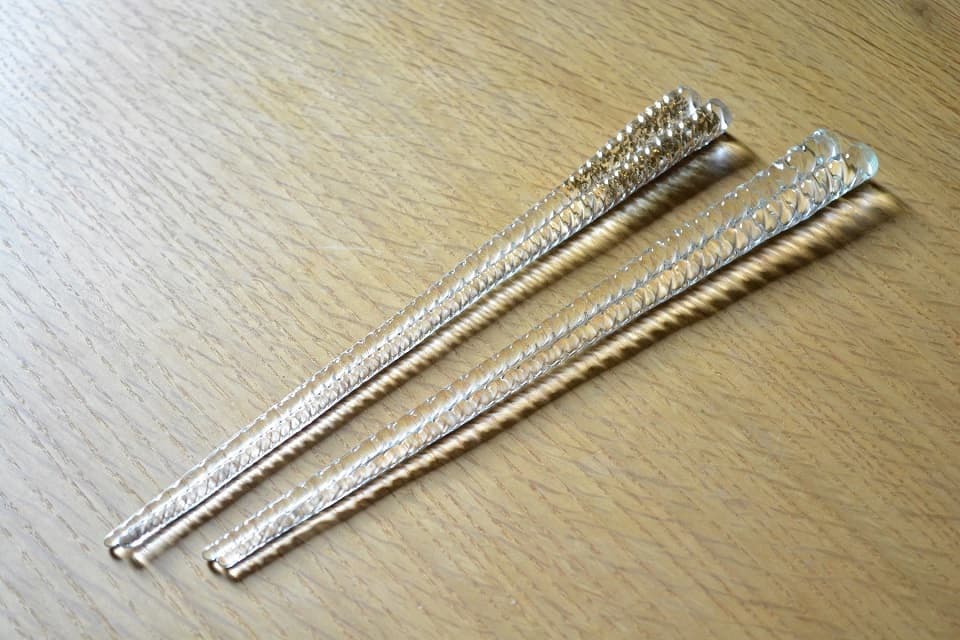 がらすの箸 (透明・金彩) ＜廣田硝子＞ ｜ 暮らしのほとり舎
