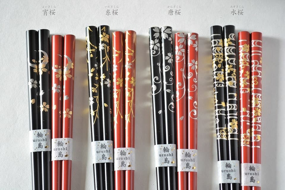 輪島うるし箸 雪月風花 (桜) 春 ＜橋本幸作漆器店＞ ｜ 暮らしのほとり舎