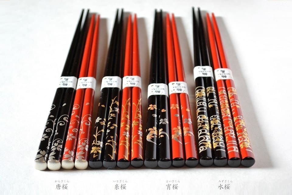 輪島うるし箸 雪月風花 (桜) 天・箸頭 ＜橋本幸作漆器店＞ ｜ 暮らしのほとり舎