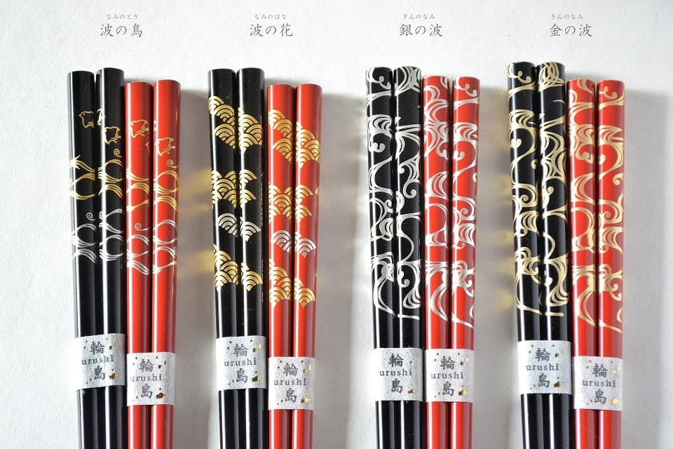 輪島うるし箸 雪月風花 (波) 夏 ＜橋本幸作漆器店＞ ｜ 暮らしのほとり舎