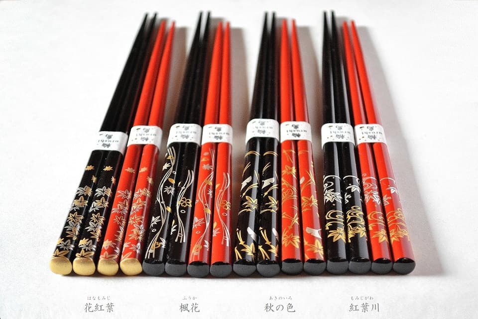 輪島うるし箸 雪月風花 (楓) 天・箸頭 ＜橋本幸作漆器店＞ ｜ 暮らしのほとり舎