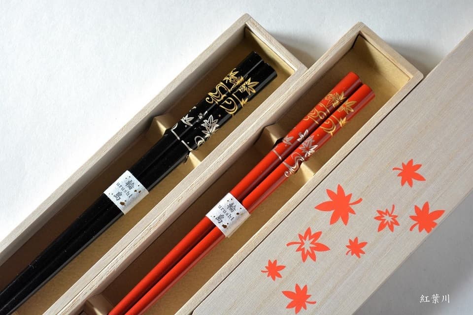輪島うるし箸 雪月風花 (紅葉川) ＜橋本幸作漆器店＞ ｜ 暮らしのほとり舎