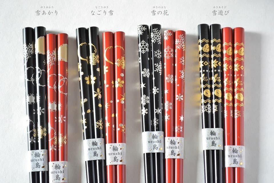 輪島うるし箸 雪月風花 (雪) 冬 ＜橋本幸作漆器店＞ ｜ 暮らしのほとり舎