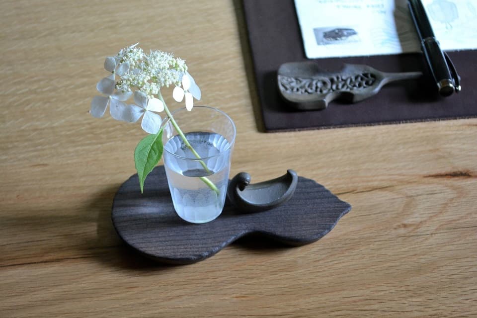 水鳥箸置き × ひょうたんトレー (小) × 東京復刻ガラス・BRUNCH (蒲鉾・2オンス) ＜鈴木盛久工房 × 岩本清商店 × 廣田硝子＞ ｜ 暮らしのほとり舎