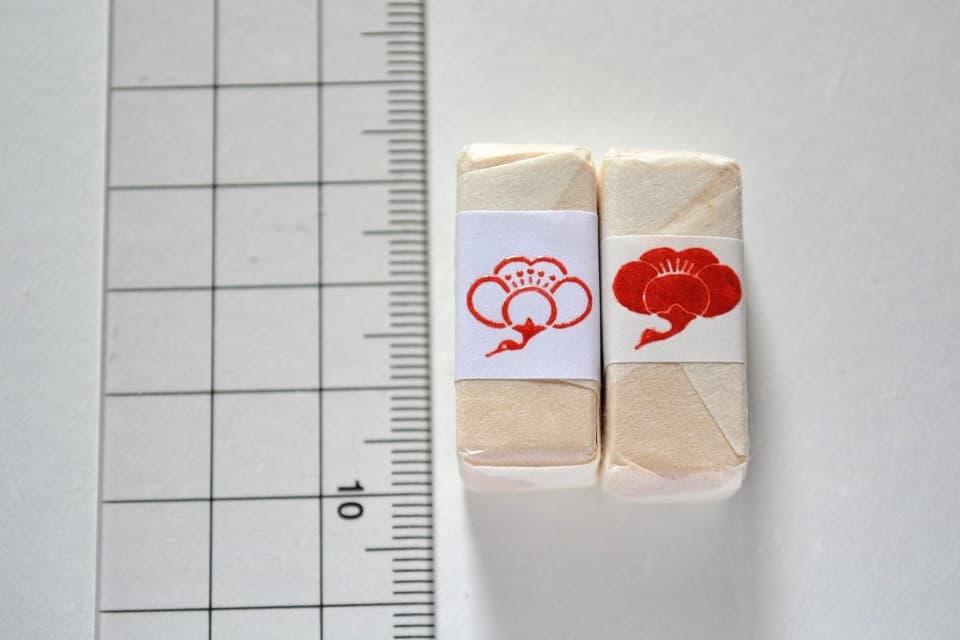 遊楽の印「梅鶴 (白梅・紅梅)」 サイズ ＜工房 蓮＞ ｜ 暮らしのほとり舎