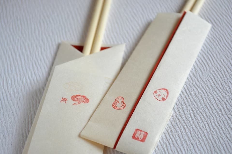 ひょっとこ × お多福かあさん × 箸袋 (遊楽の印) ＜工房 蓮＞ ｜ 暮らしのほとり舎