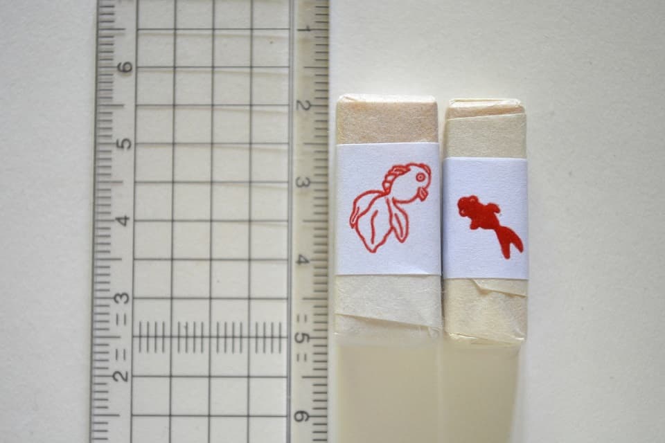 遊楽の印「金魚 (白)」「金魚 (赤)」 印影・サイズ・寸法 ＜工房 蓮＞｜暮らしのほとり舎