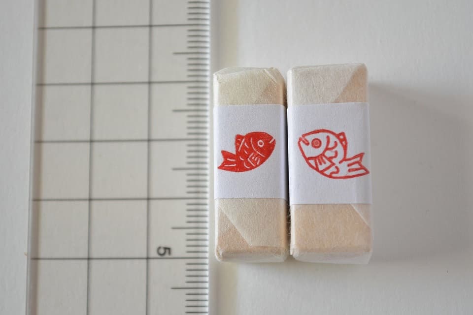 遊楽の印「赤鯛」「白鯛」 印影・サイズ・寸法 ＜工房 蓮＞｜暮らしのほとり舎