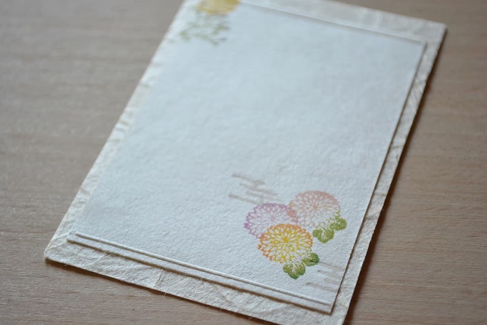 遊楽の印「菊之花」×「霞」 カード｜暮らしのほとり舎