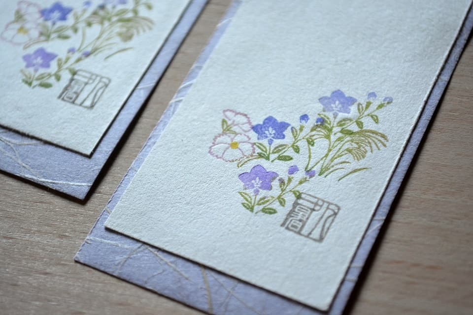 遊楽の印「芒」×「桔梗」×「なでしこ」×「処暑」 しおり｜暮らしのほとり舎