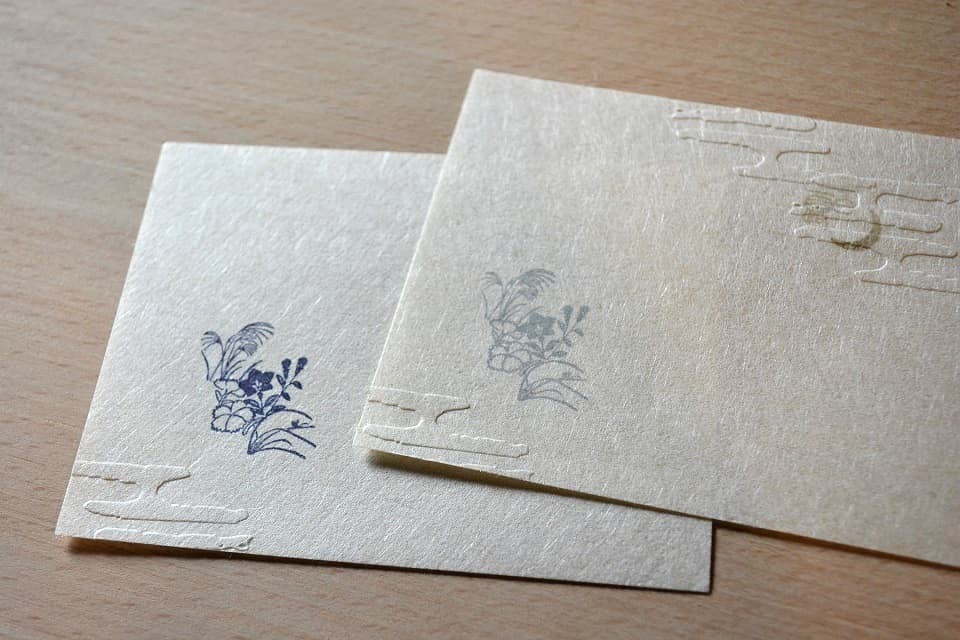「霞」エンボッサー × 遊楽の印「秋の草花」シリーズ｜暮らしのほとり舎