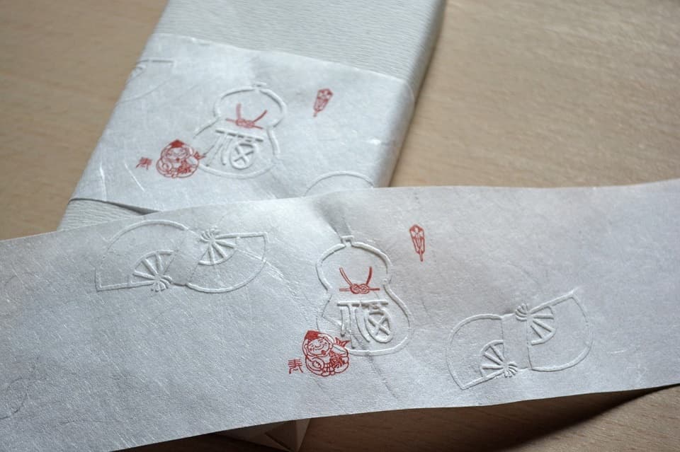 「福瓢」「扇」エンボッサー × 遊楽の印「ゑびすさん」 熨斗紙|暮らしのほとり舎