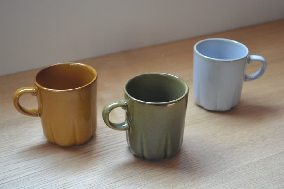 白詰草|ティーカップ(キャラメル・緑・乳白)<4th-market>