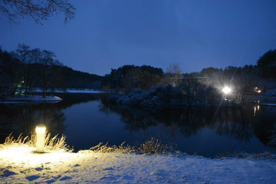 竜神池の冬の明かり (2) ｜ 暮らしのほとり舎